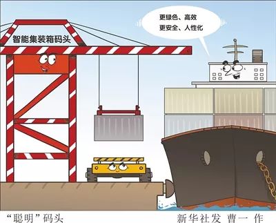  ▲资料图片：2017年12月10日，上海洋山深水港四期自动化码头开港试生产。这意味着上海建成全球最大的智能集装箱码头。
