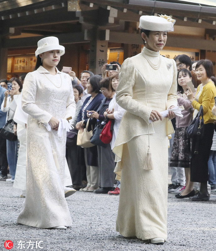 大婚临近 日本绚子公主随母亲参拜伊势神宫