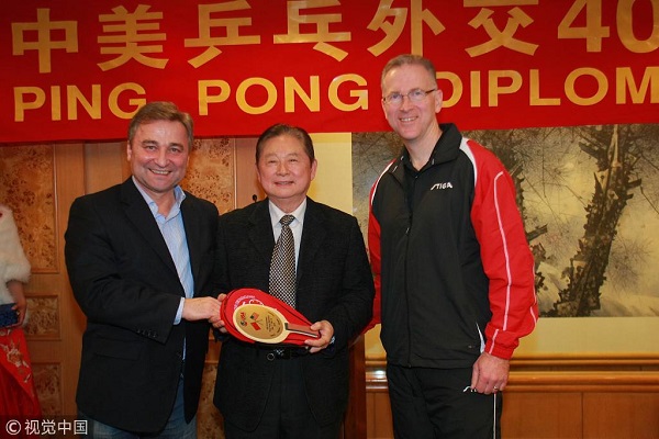 2011年,中美乒乓外交40周年友谊赛纪念活动.(资料图 图源:视觉中国)