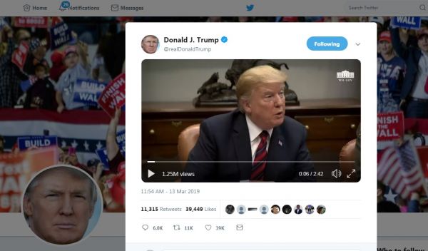 特朗普推特截图