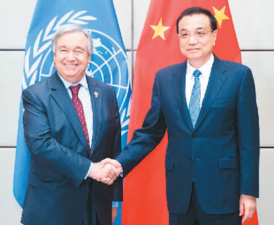 李克强分别会见越南总理阮春福、老挝总理 通伦、柬埔寨首相洪森、联合国秘书长古特雷斯