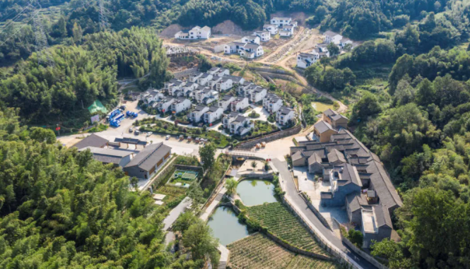 俯瞰金寨县大湾村。张俊摄