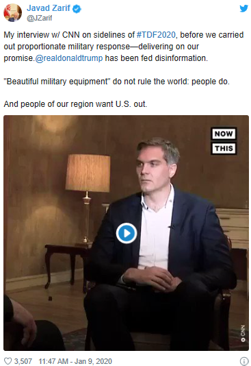 伊朗外长发文回怼美国: