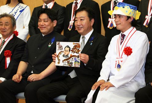 Jiro_Hoshino_Yuichiro_Hata_Yoshihiko_Noda_and_Masayuki_Miyazawa_20120713.jpg