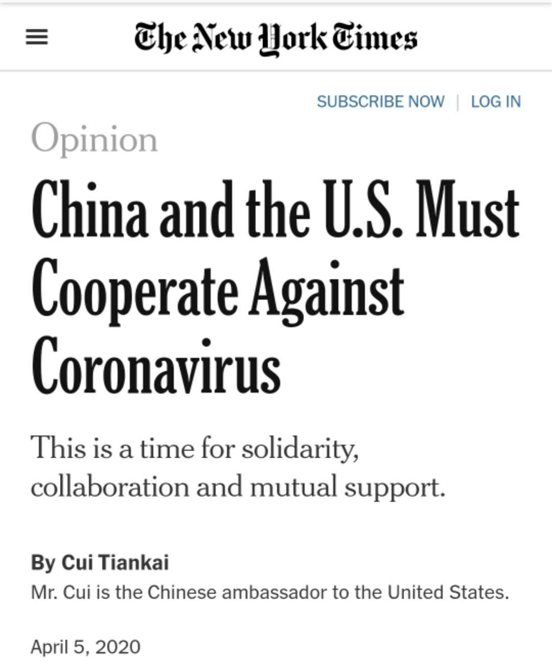 海外网评：全球疫情蔓延，中美尤需携手合作