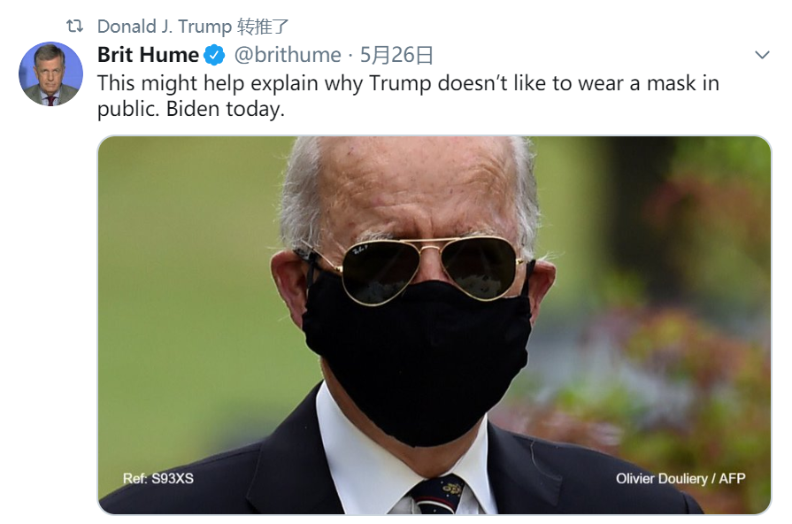 遭特朗普嘲笑后，拜登放狠话回击，还换了戴口