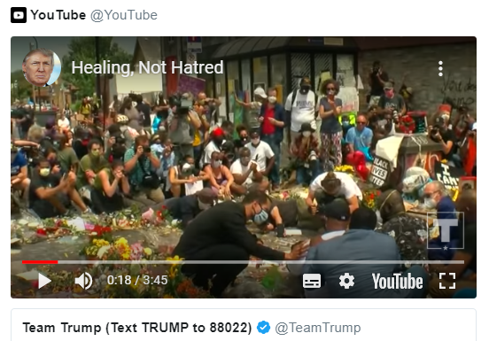 推特删除特朗普竞选团队视频 称其违反版权规定