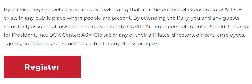 特朗普恢复竞选活动 民众参加要签新冠病毒“免