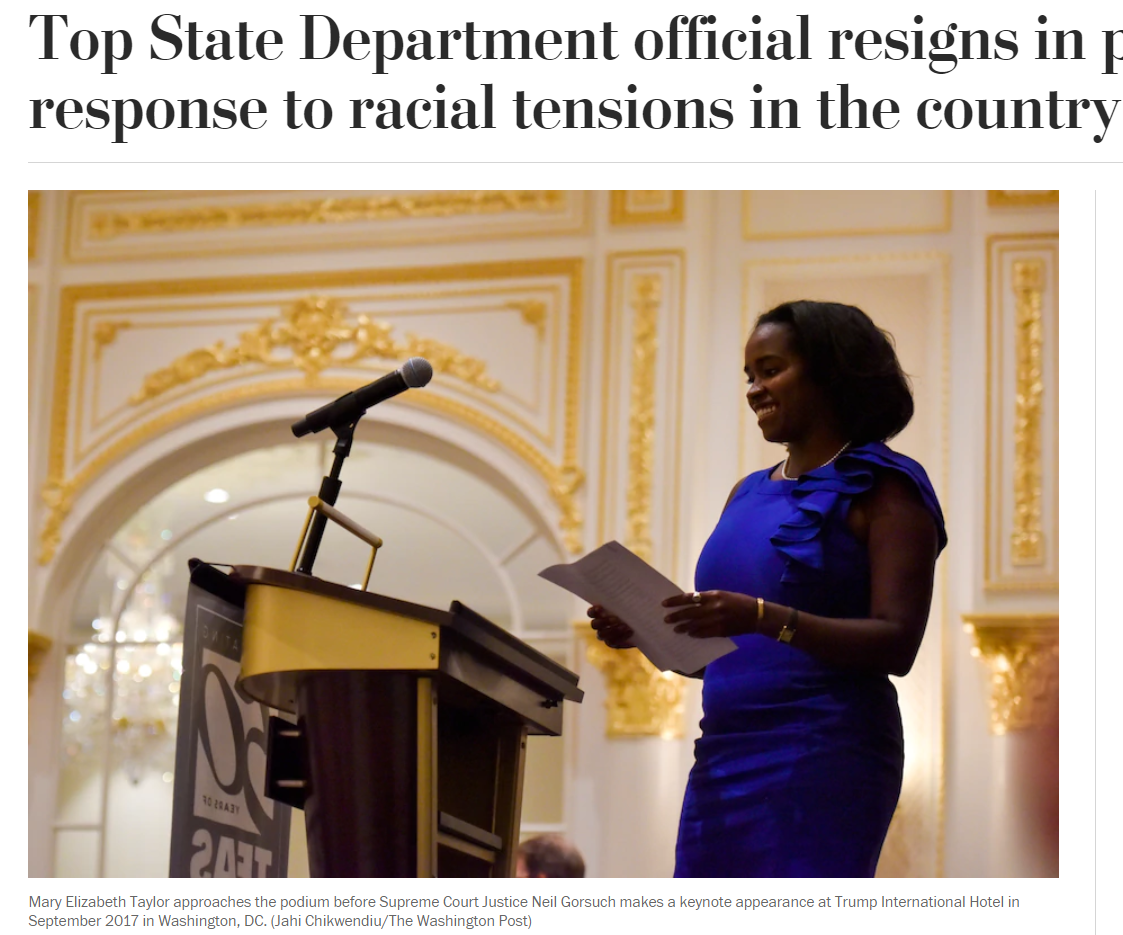 不满政府处理抗议方式 美国一非裔助理国务卿愤怒辞职