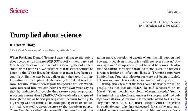 海外网评：这可能是美国“科学政策史上最耻辱