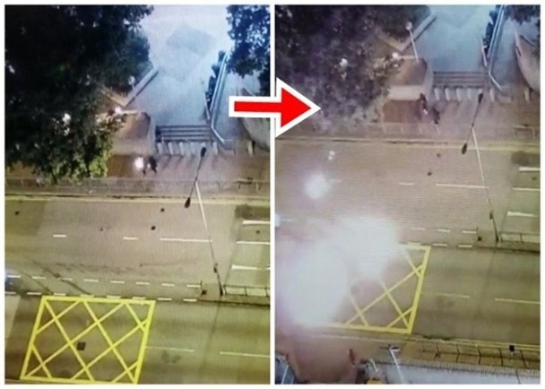 香港18岁男子向警署掷汽油弹 被判3年10个月