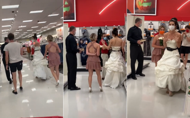 美国女子在男友上班时“逼婚” 带着牧师和伴娘