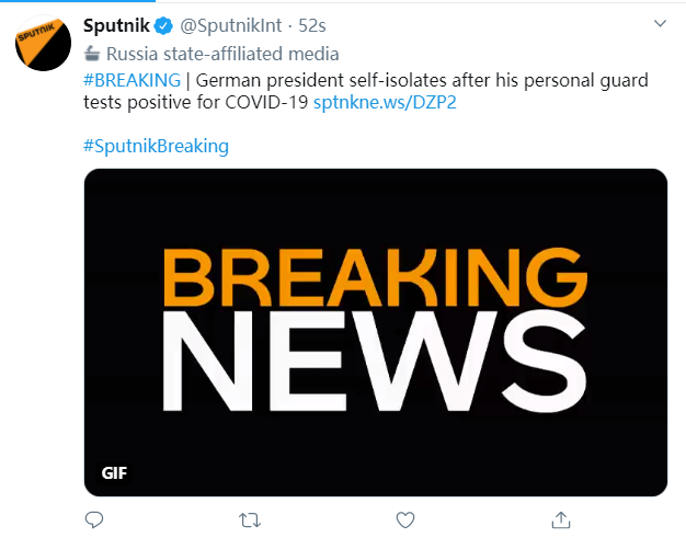 德国总统施泰因迈尔自我隔离 其私人保镖新冠检