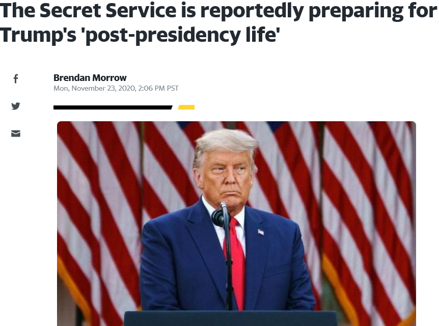 美媒曝特勤局正为特朗普卸任做准备