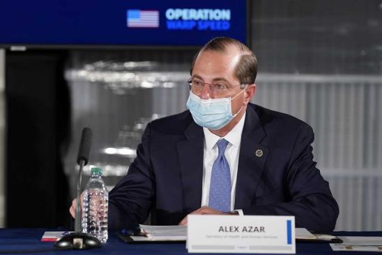 美国卫生部长称妻子确诊新冠：我将每天接受检