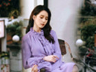刘诗诗紫裙变氛围感美女