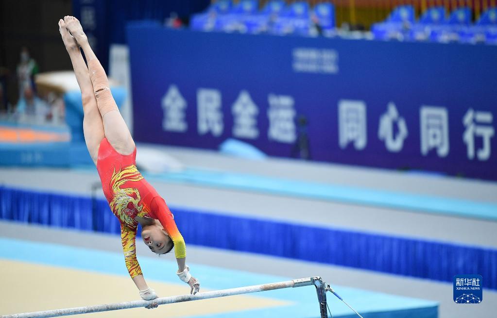 全运会体操高低杠决赛范忆琳获得冠军