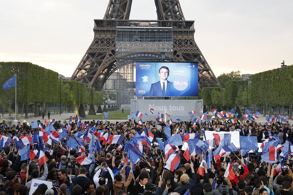 马克龙赢得法国总统选举 发表胜选演讲