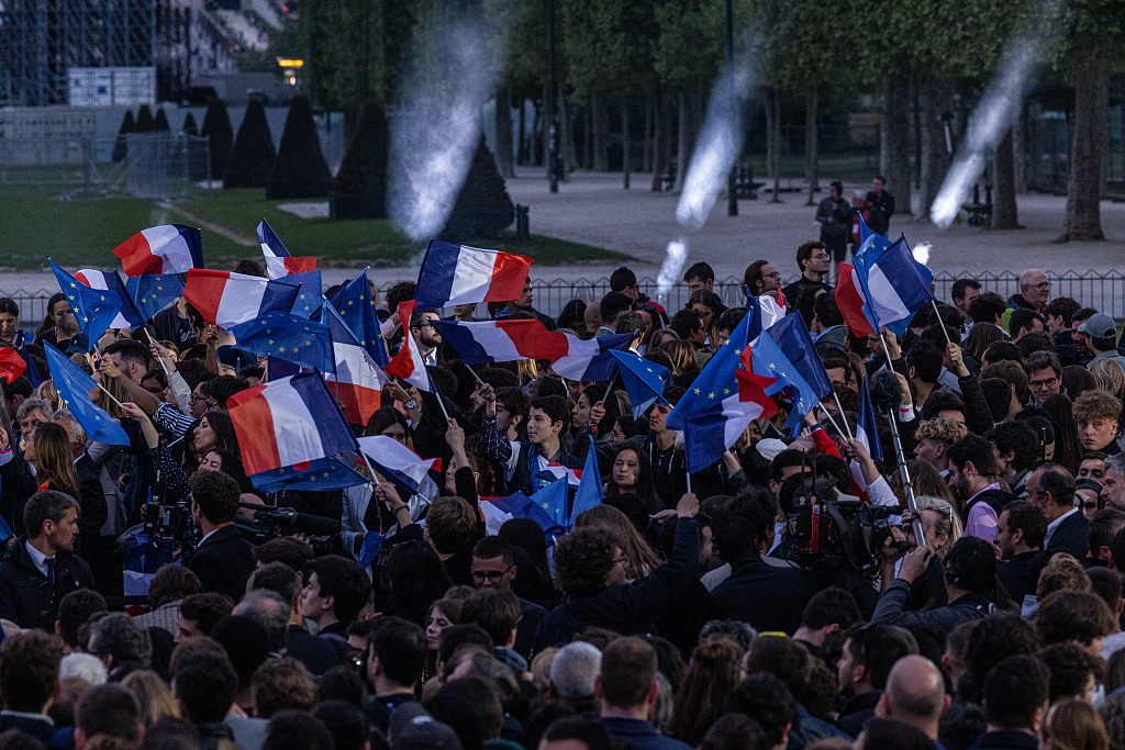 马克龙赢得法国总统选举 发表胜选演讲