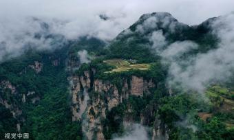 湖南张家界：云漫峰林宛如水墨画卷