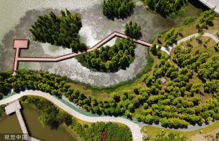 江苏扬州：运河三湾景区景色宜人