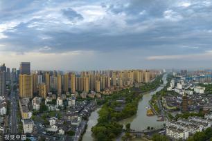 江苏淮安雨后清江浦现晚霞