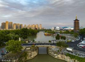 江苏淮安：雨后清江浦现晚霞