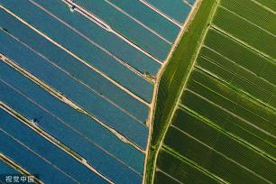 银川：塞上江南农田绿意盎然 黄河蜿蜒而行