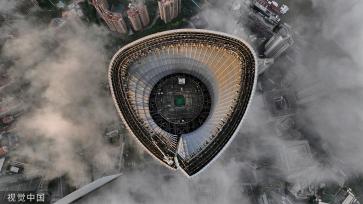 上海：梅雨季过后 天空现云海景观