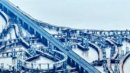 浙江宁波：亚洲最大海上互通开始匝道架梁
