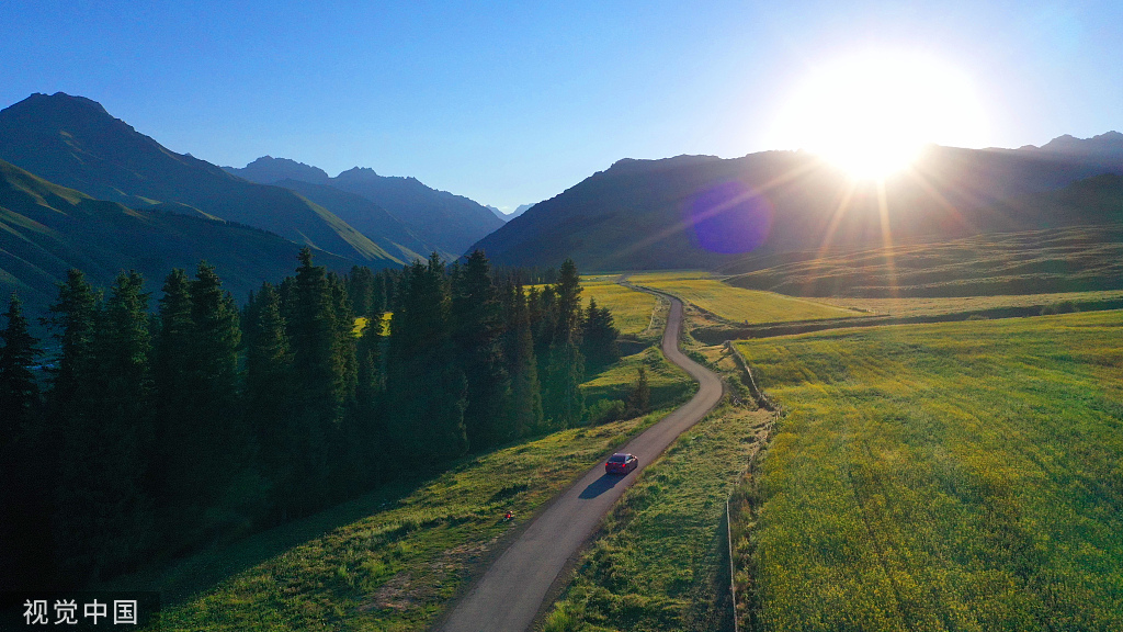新疆巴州万亩油菜花盛开
