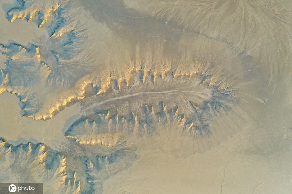 小浪底大坝放水 黄河上游河床现“沙画”图案