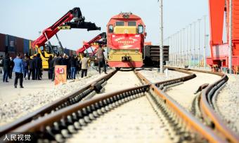 兰州：中欧首趟泥炭专列进入甘肃
