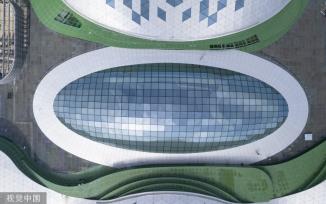 海口国际免税城建设进入冲刺收尾阶段 “海棠花开”造型惊艳