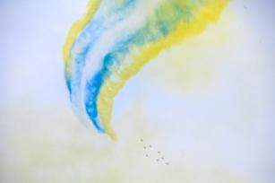 南昌飞行大会：多国飞行队空中进行拉烟表演