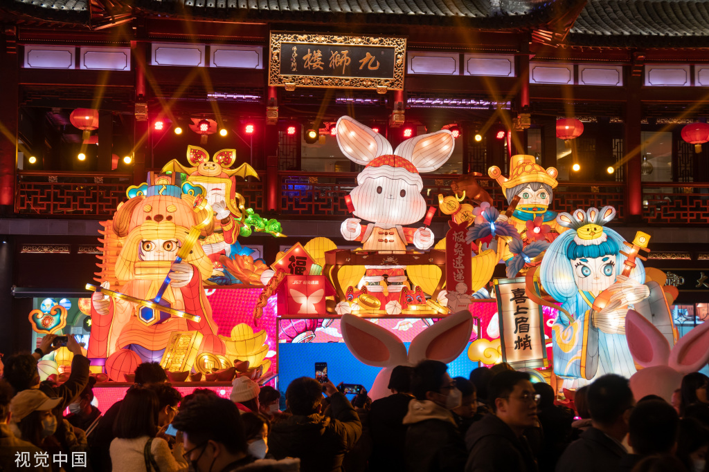 上海豫园张灯结彩 迎接农历兔年