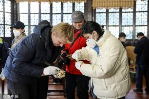 苏州：外国友人在狮子林体验苏式中国年