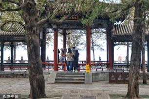 北京迎来降雪天气 颐和园琼楼玉宇分外静谧