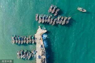 青岛：受春季海风影响 渔船渔港停泊避风
