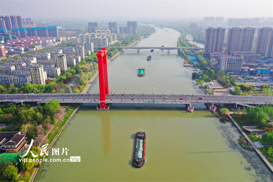 江苏宿迁：京杭大运河春季运输忙