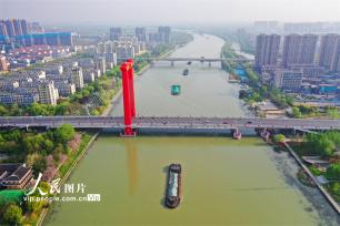 江苏宿迁：京杭大运河春季运输忙