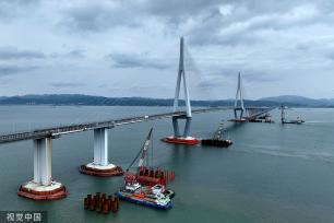 浙江宁波：象山港跨海大桥稳步推进施工进度