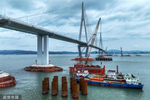 浙江宁波：象山港跨海大桥稳步推进施工进度