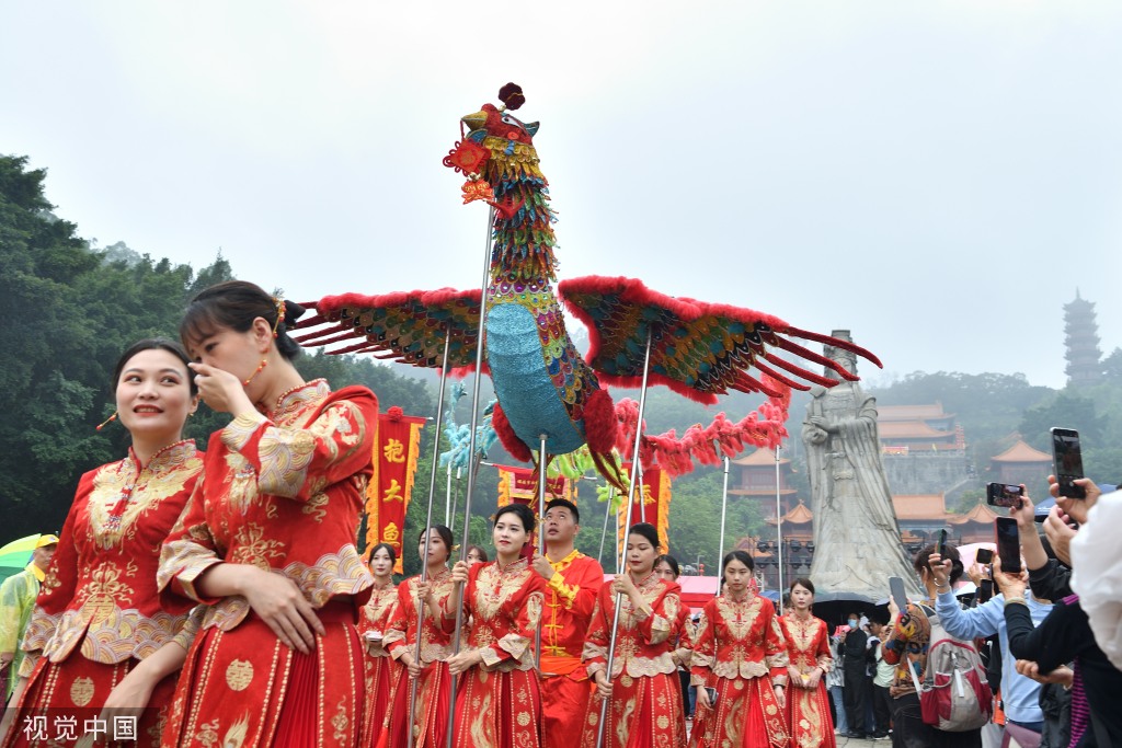 广州南沙妈祖文化旅游节举行 非遗文化巡游上演