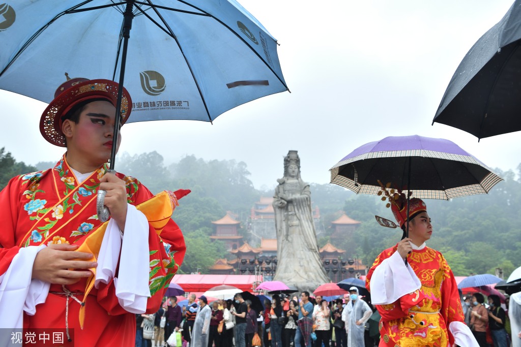 广州南沙妈祖文化旅游节举行 非遗文化巡游上演