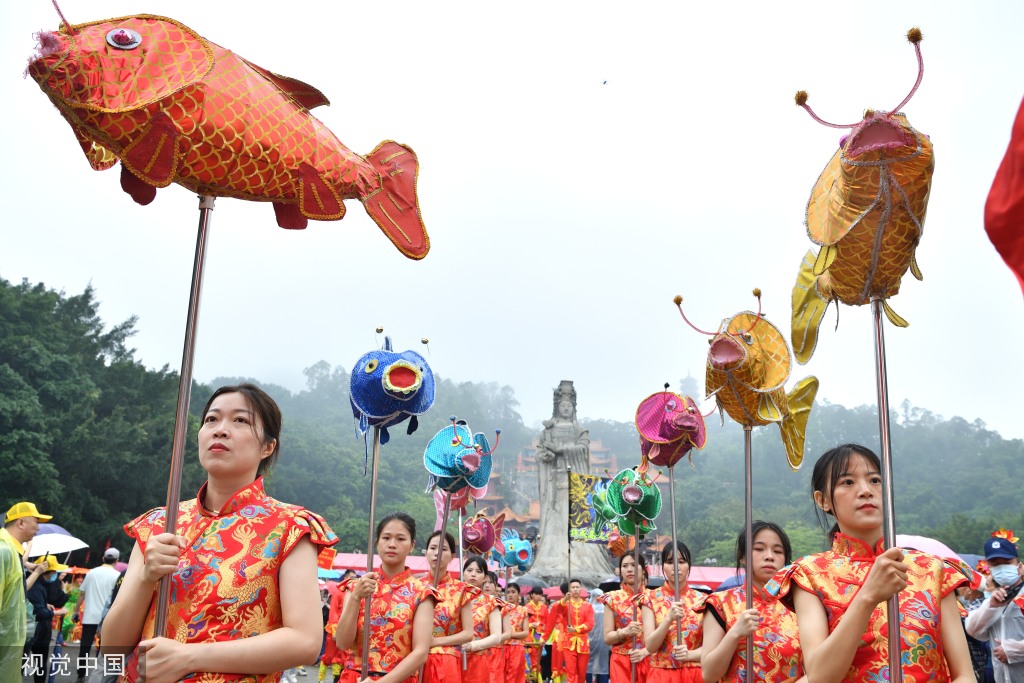 广州南沙妈祖文化旅游节举行 非遗文化巡游上演
