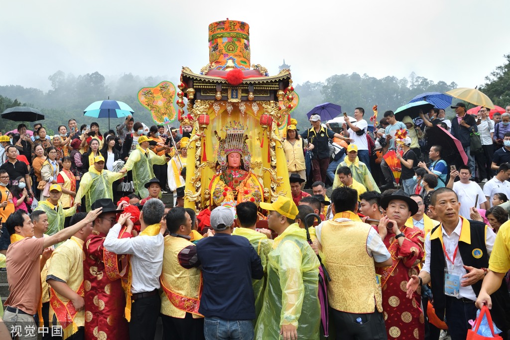 广州南沙妈祖文化旅游节举行 非遗文化巡游上演