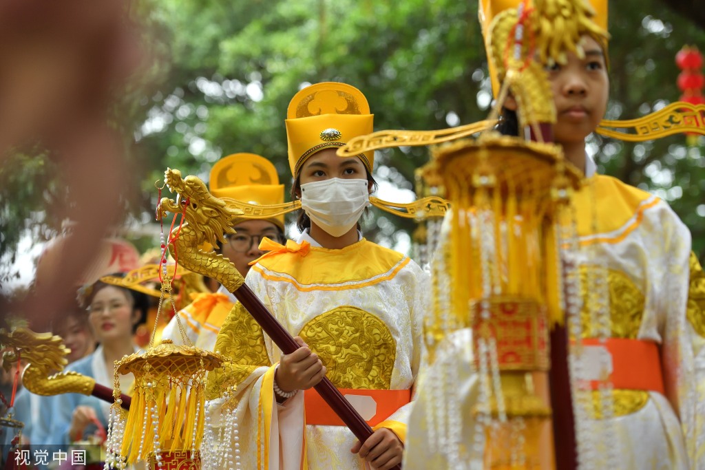 广州南沙妈祖文化旅游节举行 非遗文化巡游上演