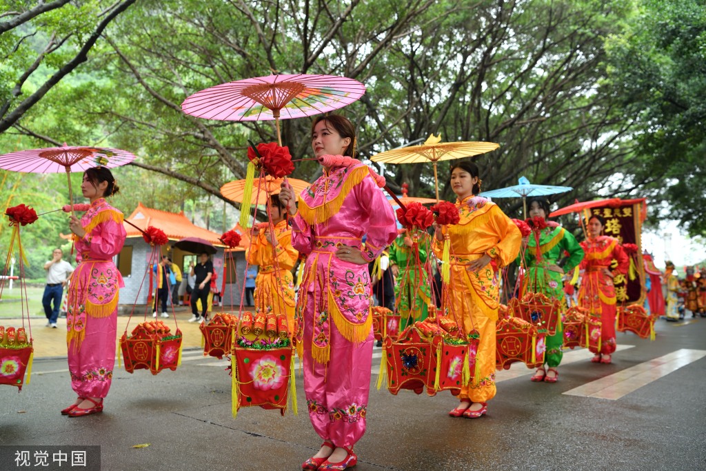 广州南沙妈祖文化旅游节举行 非遗文化巡游上演