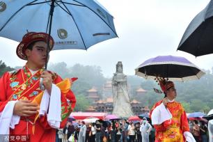 广州南沙妈祖文化旅游节举行 非遗文化巡游上演